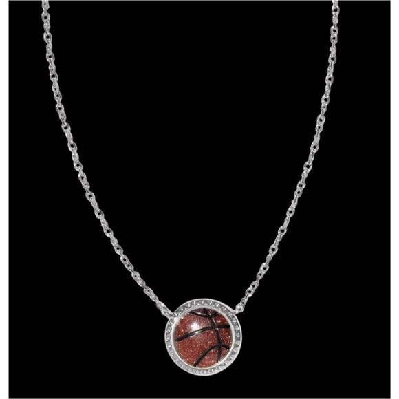 Kendra Scott NEW necklace - Basketball silver Short Pendant Necklace - Picture 1 of 12